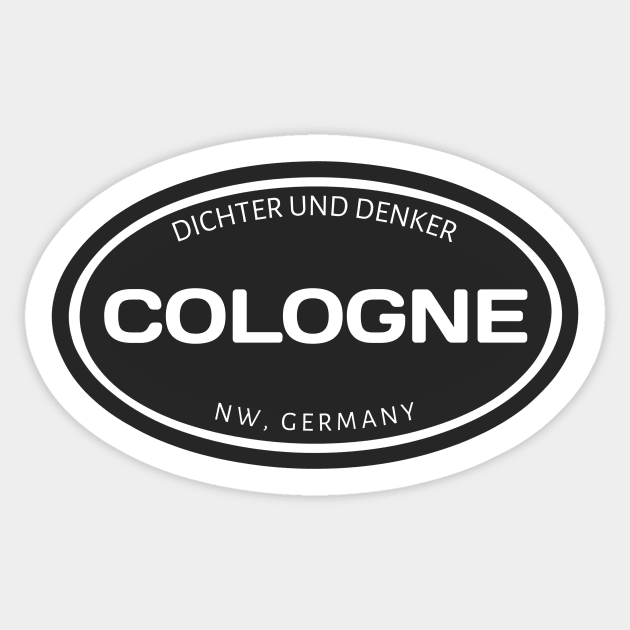 Cologne Germany Oval Sticker by urban-wild-prints